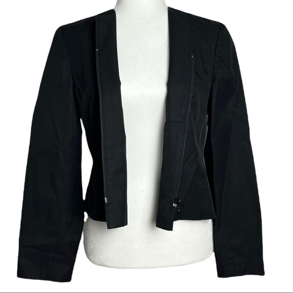 INC Black Zipper Blazer Size 10P - Picture 2 of 4